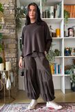 Basso Baby Cord Tiered Cuff Pant Coffee Bean
